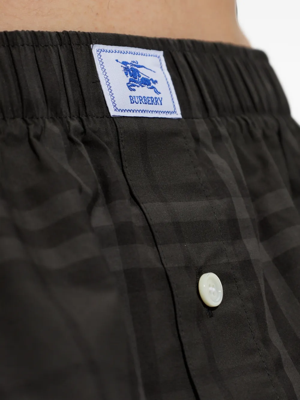 Burberry Geruite katoenen boxershorts Zwart