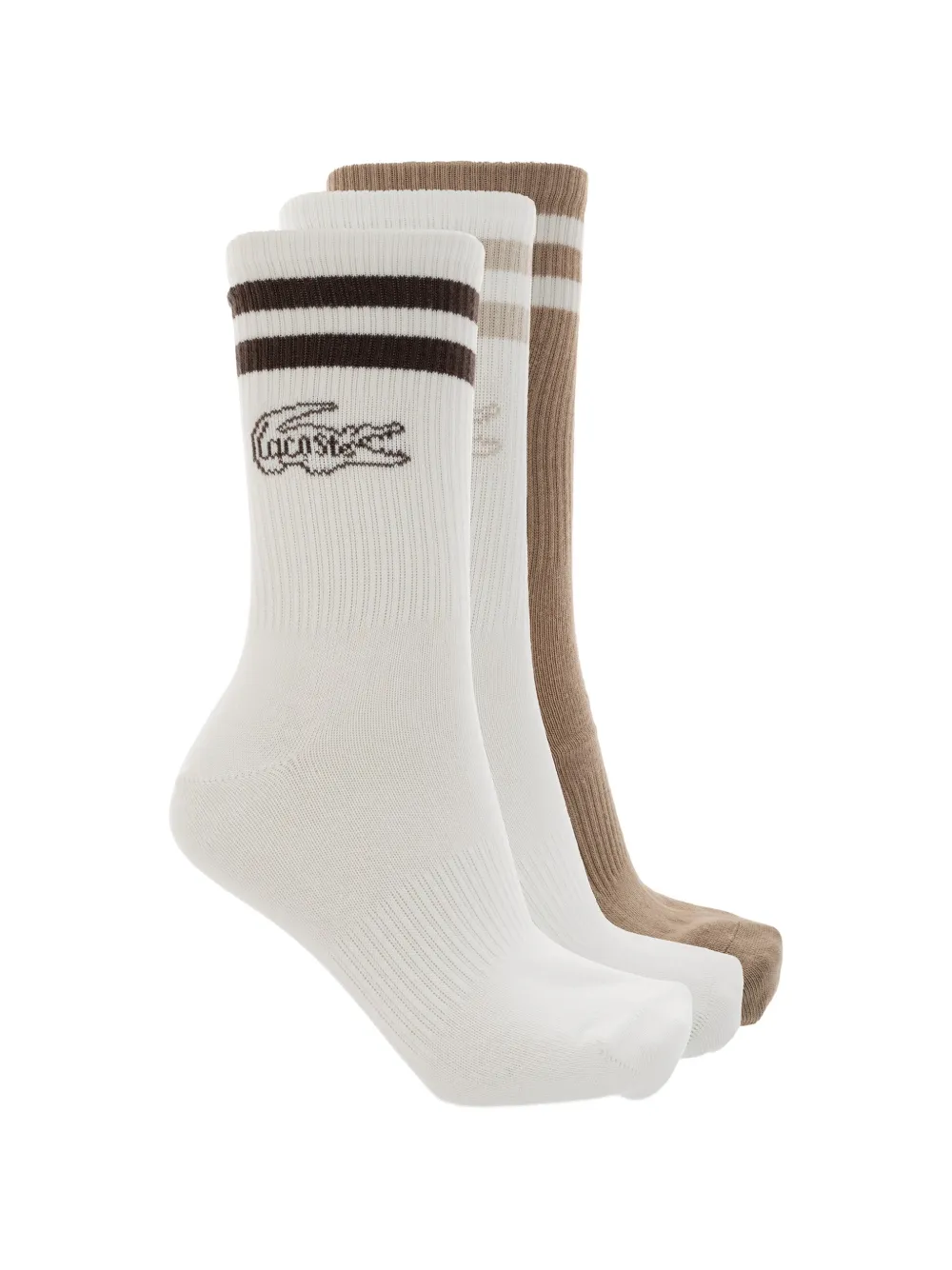 Lacoste Calzini con logo ricamato (3 pezzi) - Bianco
