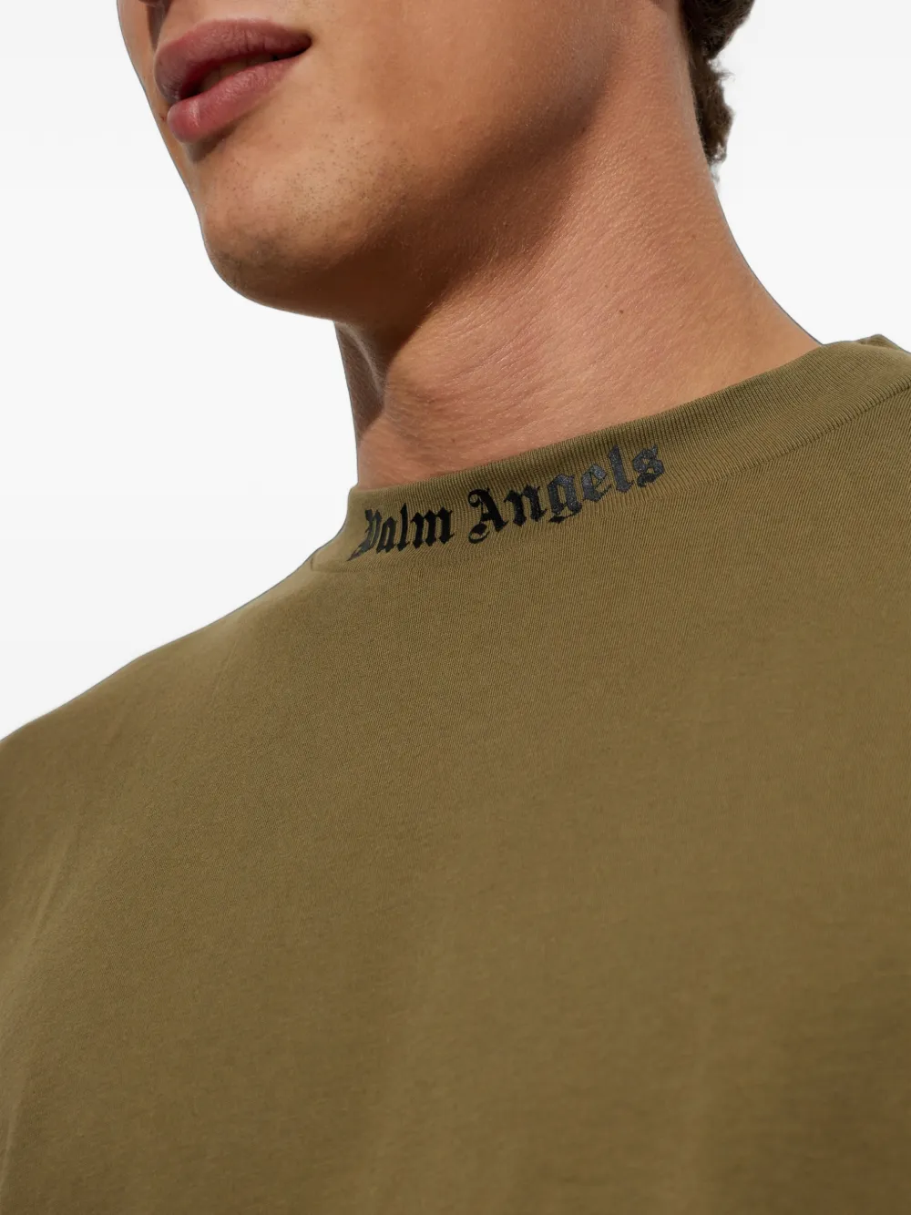 Palm Angels T-shirt met logoprint Groen