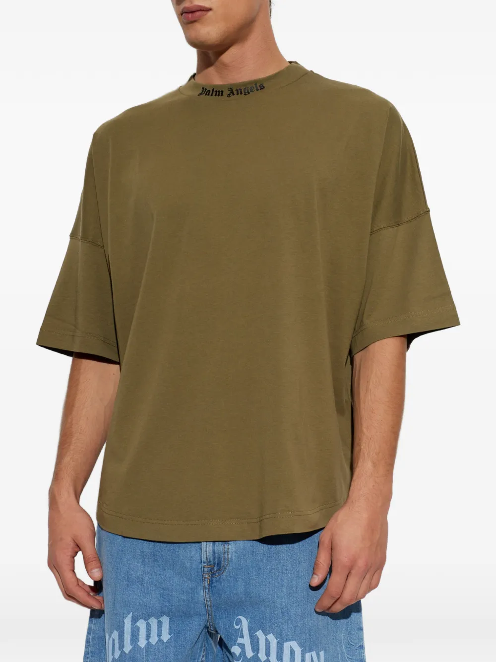 Palm Angels T-shirt met logoprint Groen