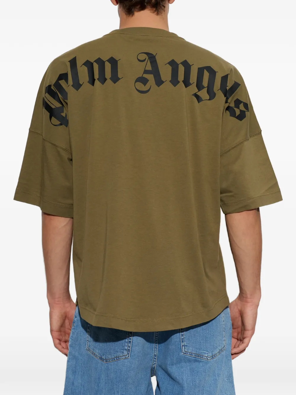 Palm Angels T-shirt met logoprint Groen