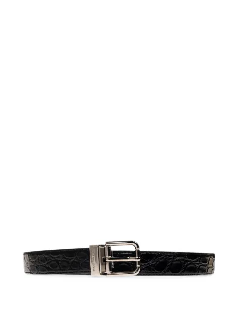 Dolce & Gabbana crocodile-effect buckle-fastening belt