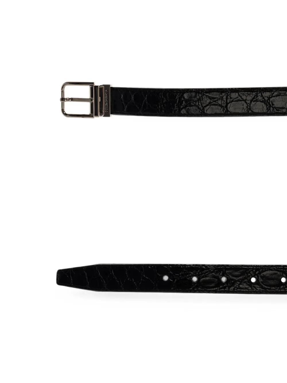 Dolce & Gabbana crocodile-effect buckle-fastening belt Zwart
