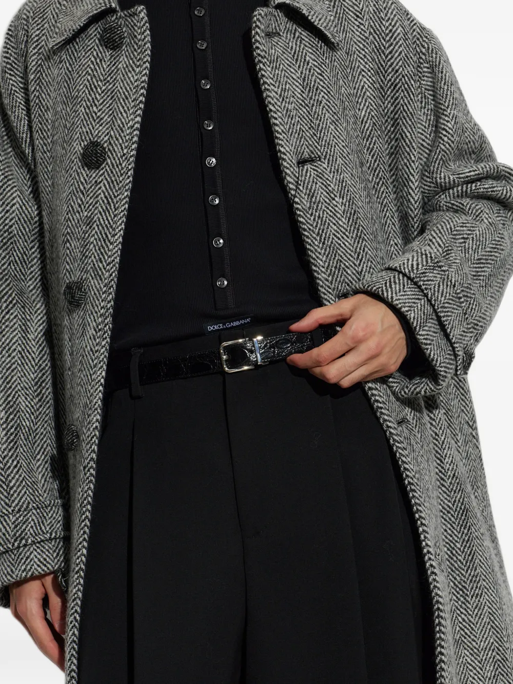 Dolce & Gabbana crocodile-effect buckle-fastening belt Zwart