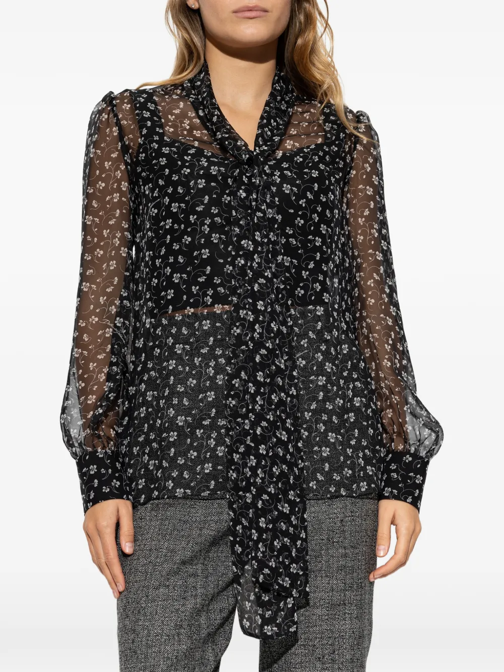 Dolce & Gabbana Blouse met bloemenprint Zwart