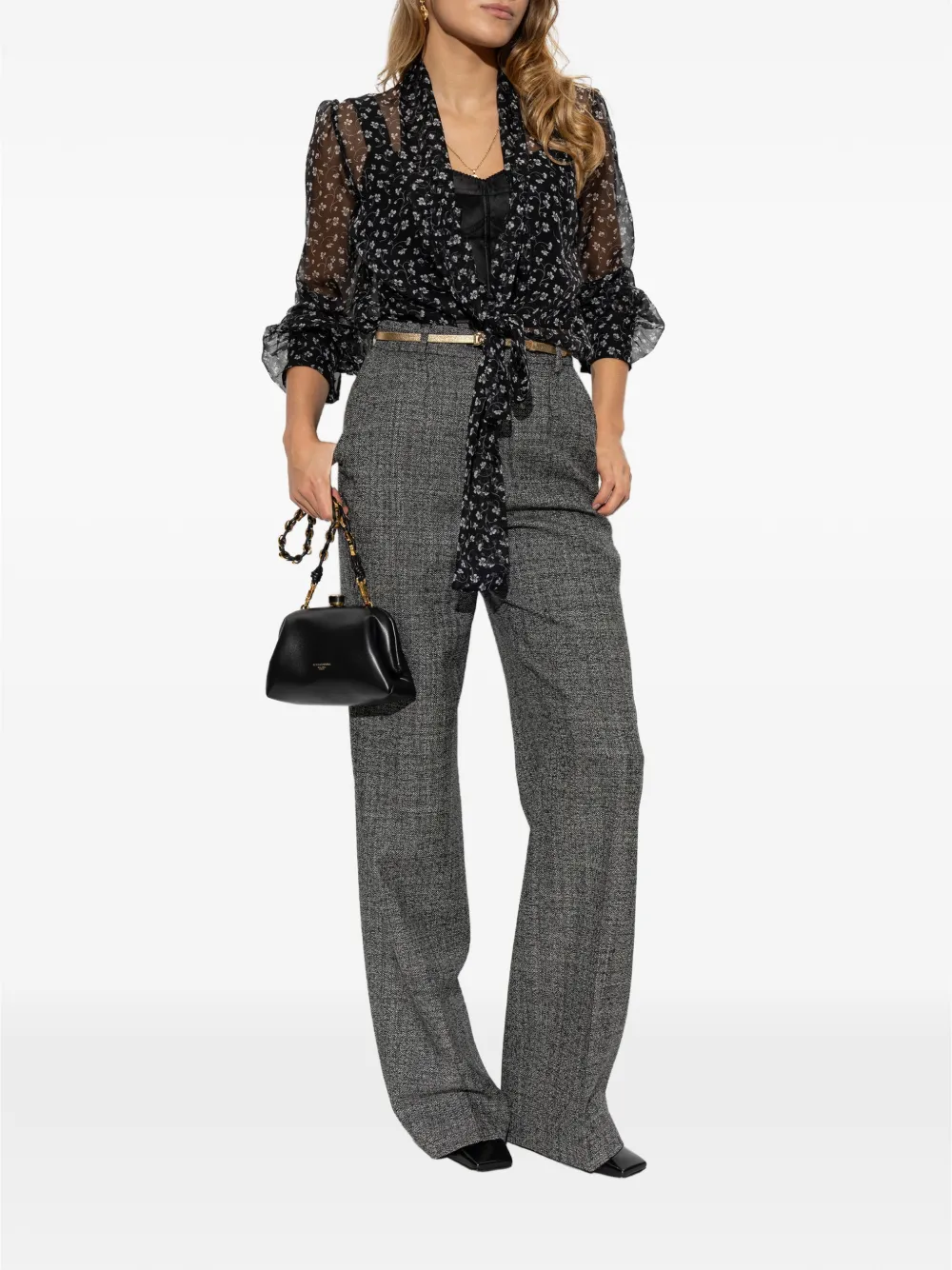 Dolce & Gabbana Blouse met bloemenprint Zwart