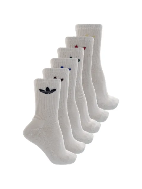 adidas ribbede strømper med broderet logo (sæt med seks)