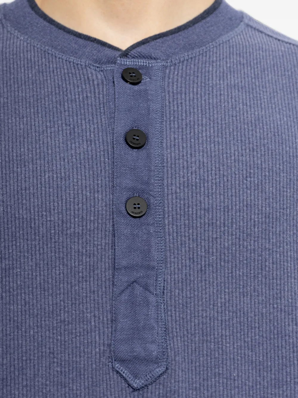Jacquemus The Tricot Henley T-shirt met lange mouwen Blauw