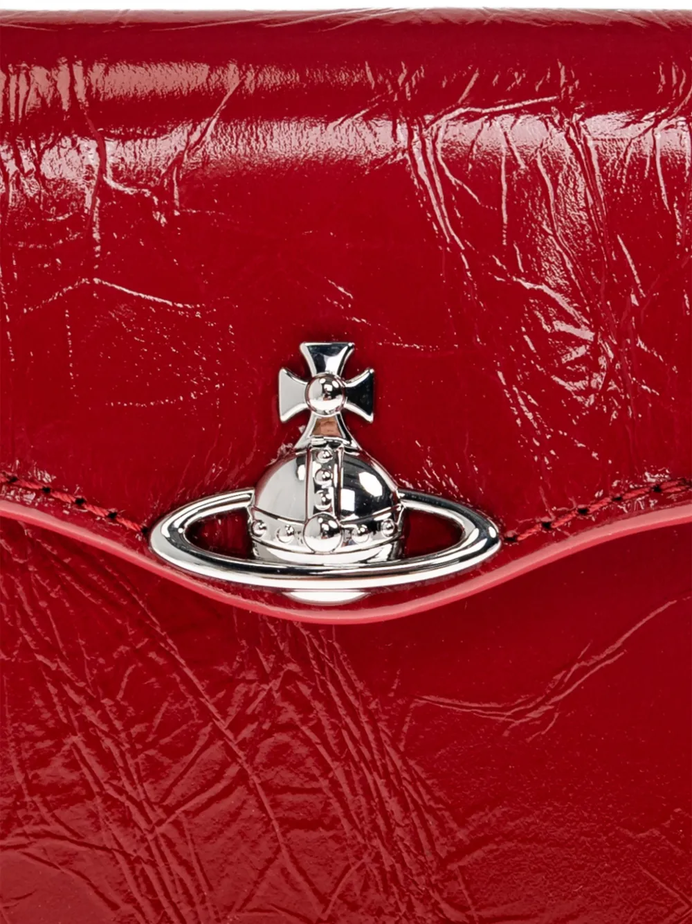 Vivienne Westwood Portemonnee met lakafwerking en Orb-plakkaat Rood