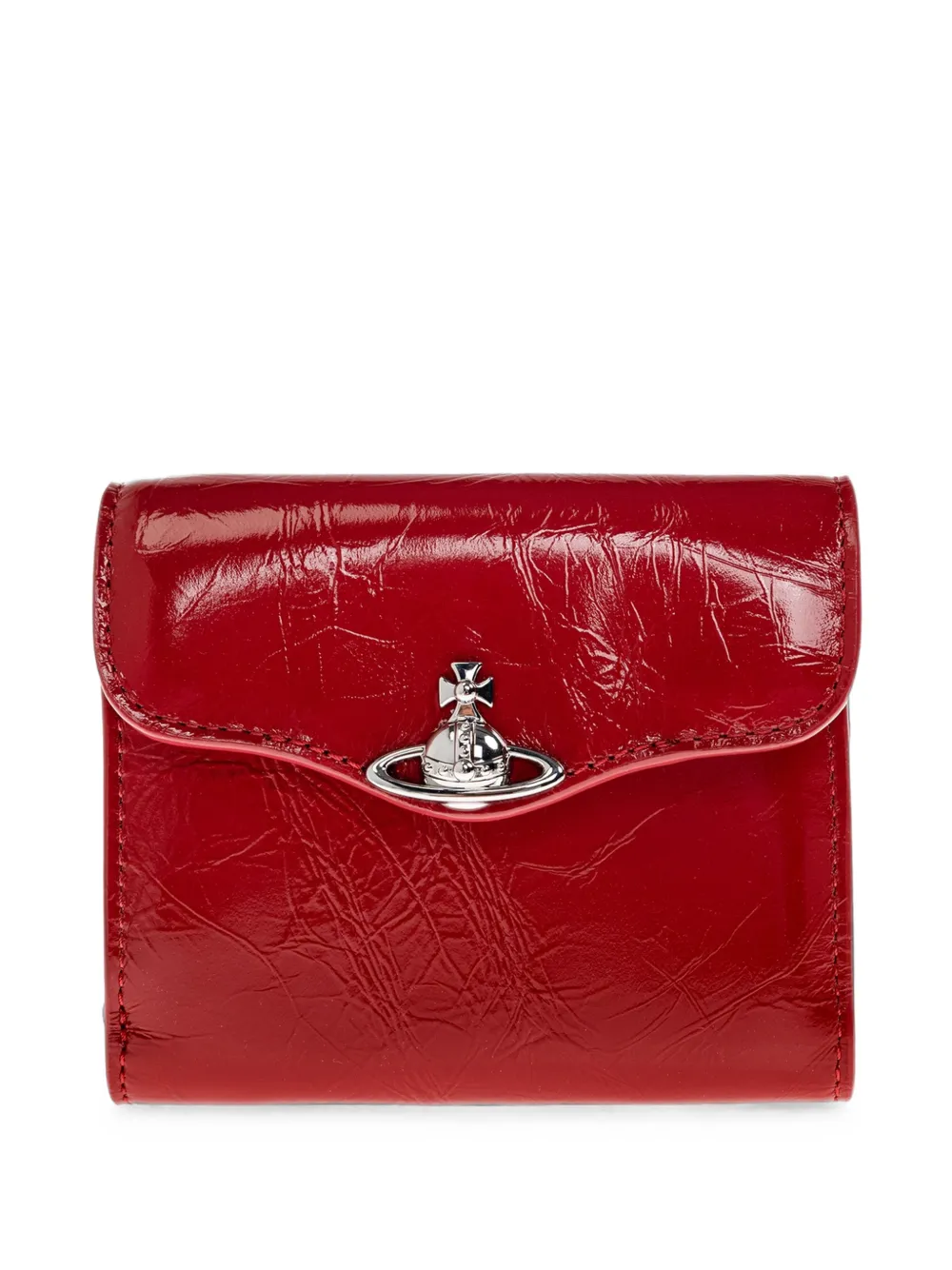 Vivienne Westwood Orb-plaque patent-finish wallet - Rosso