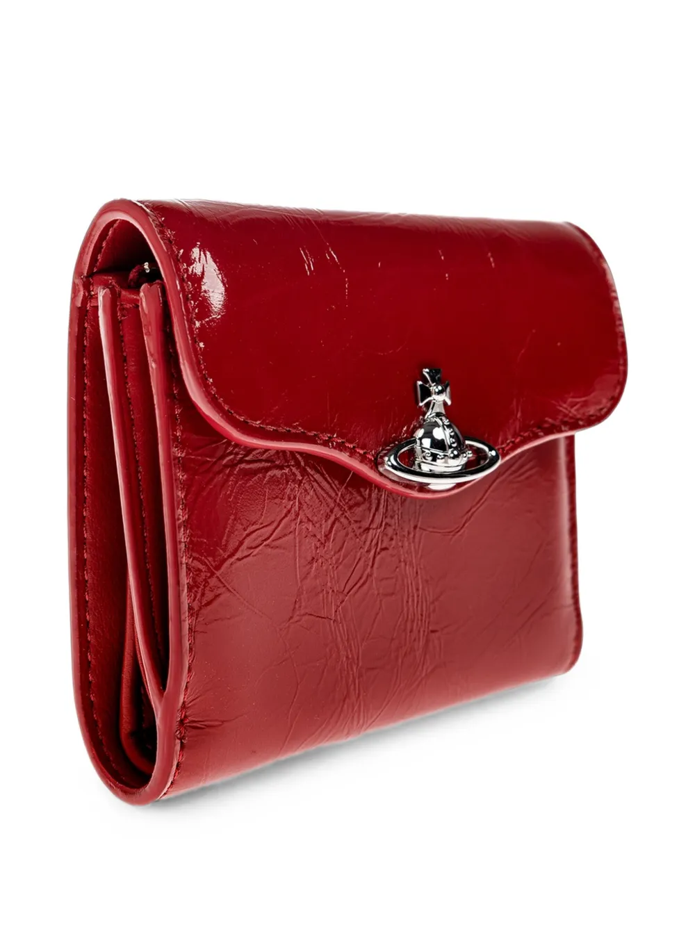 Vivienne Westwood Portemonnee met lakafwerking en Orb-plakkaat Rood