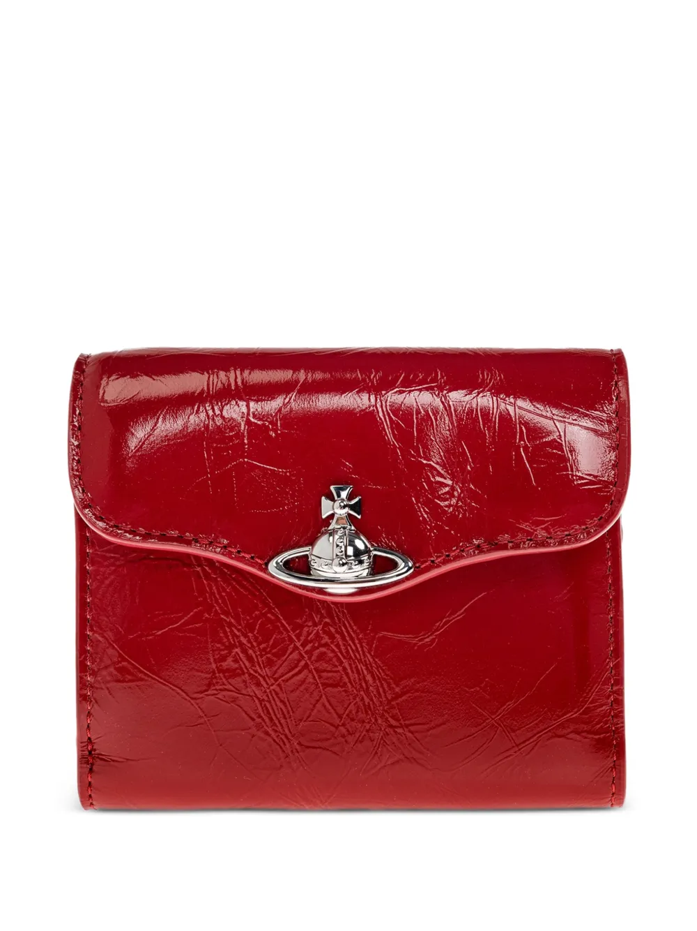 Vivienne Westwood Orb-plaque patent-finish wallet - Rot