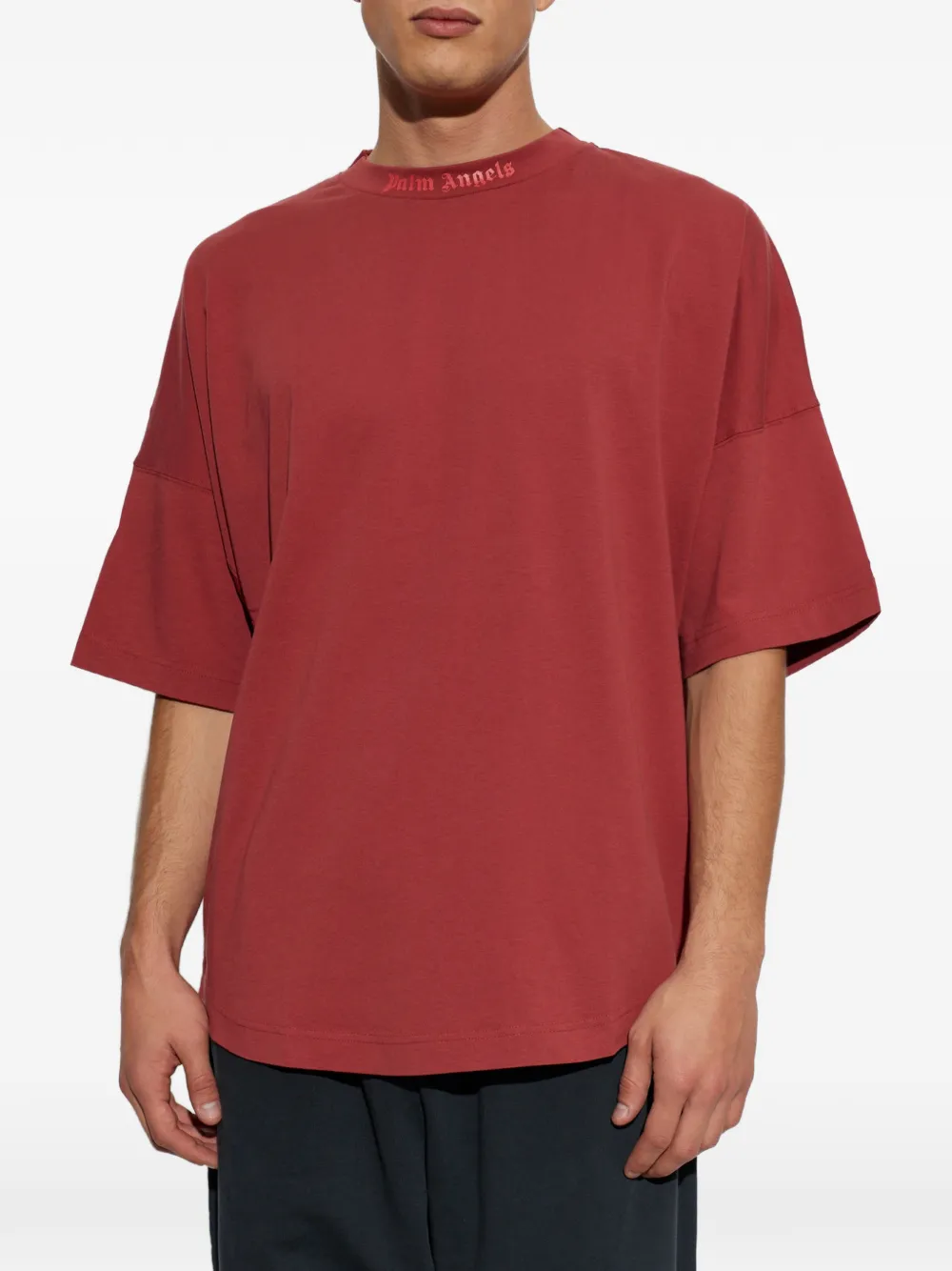 Palm Angels Classic T-shirt met logo-print Rood