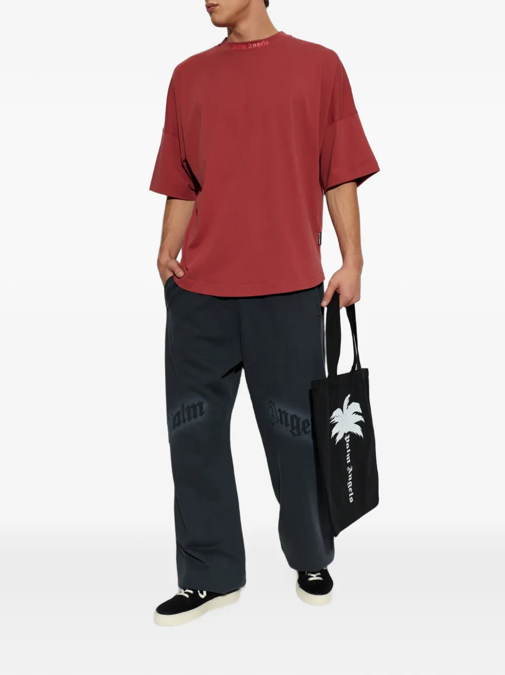 Palm Angels Classic T-shirt met logo-print Rood