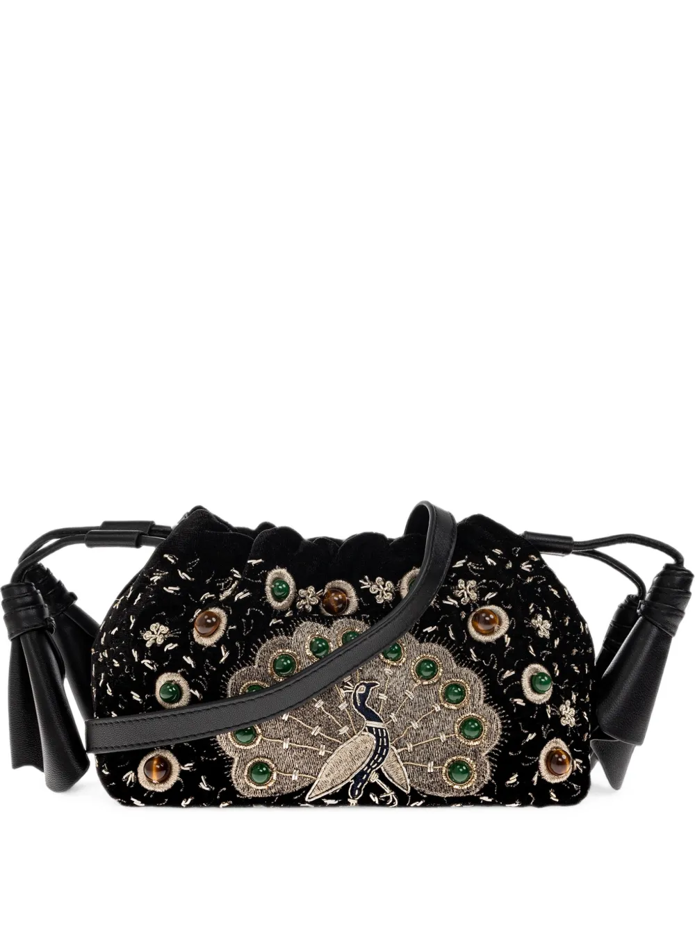 ZIMMERMANN small Cloud 91 peacock-embroidered bucket bag - Nero