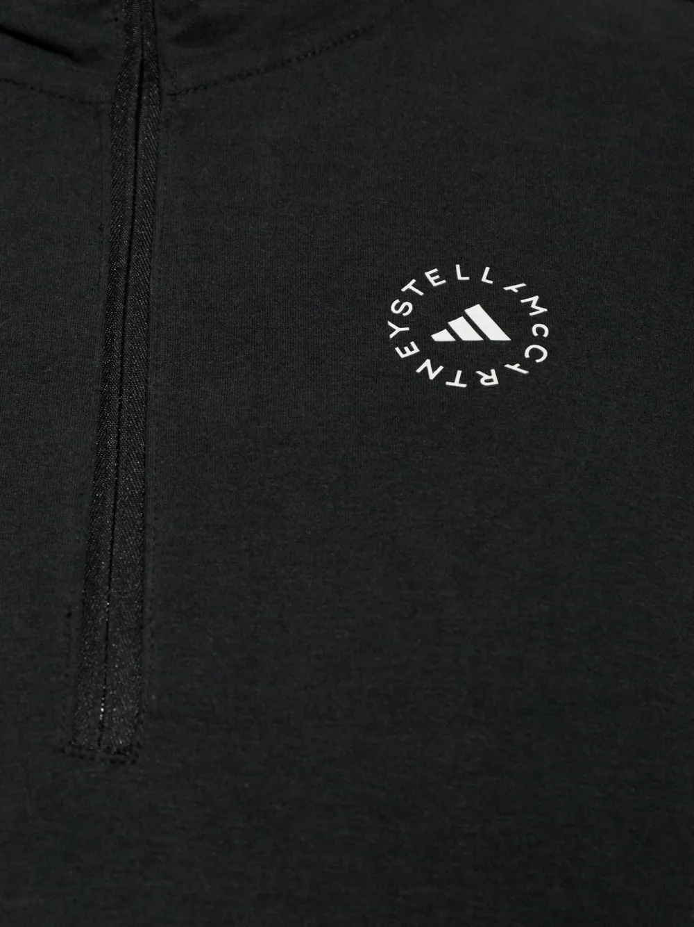 adidas by Stella McCartney Hoodie met logo-print en kwartrits Zwart