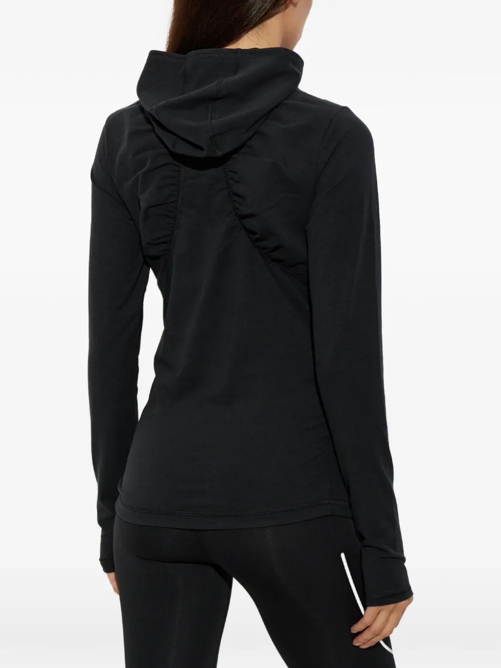 adidas by Stella McCartney Hoodie met logo-print en kwartrits Zwart