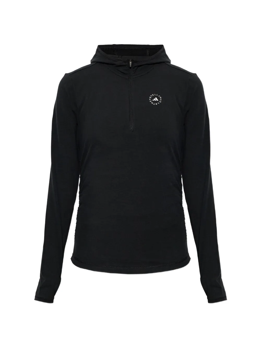 adidas by Stella McCartney logo-print quarter-zip hoodie - Schwarz