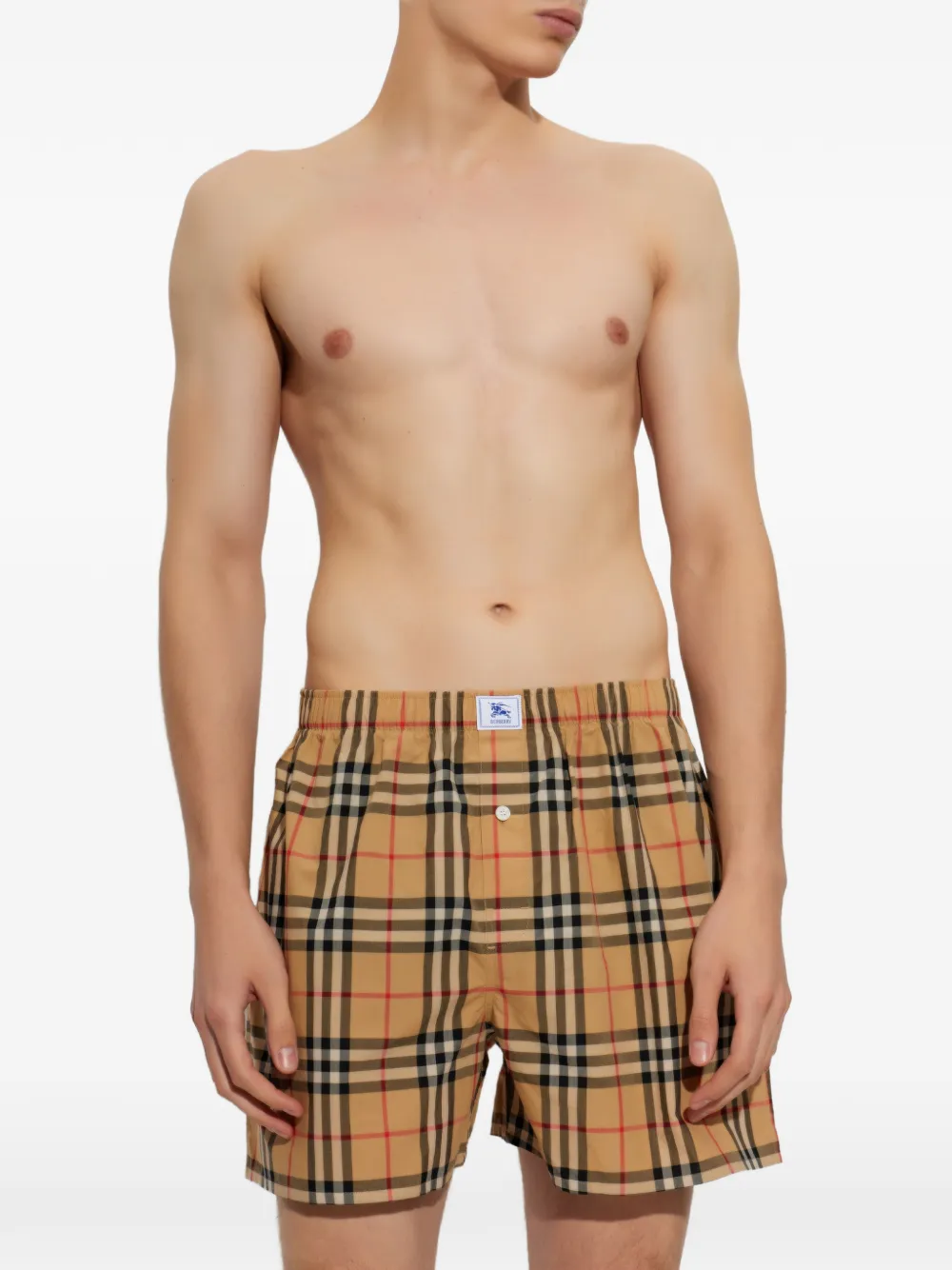 Burberry Check cotton boxer shorts Beige