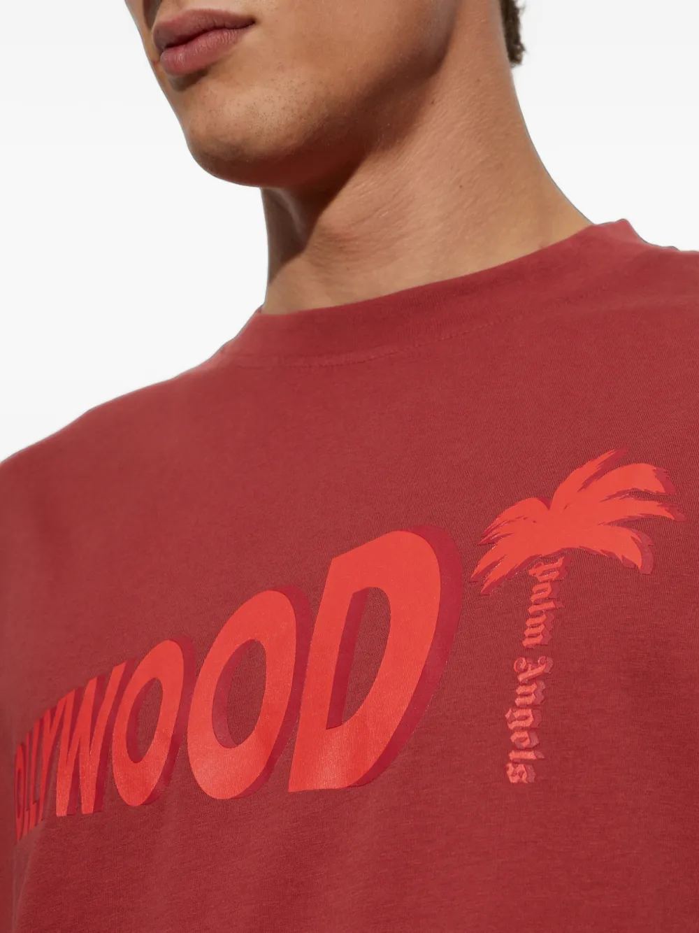 Palm Angels Sunset Blvd Palm T-shirt met logo-print Rood