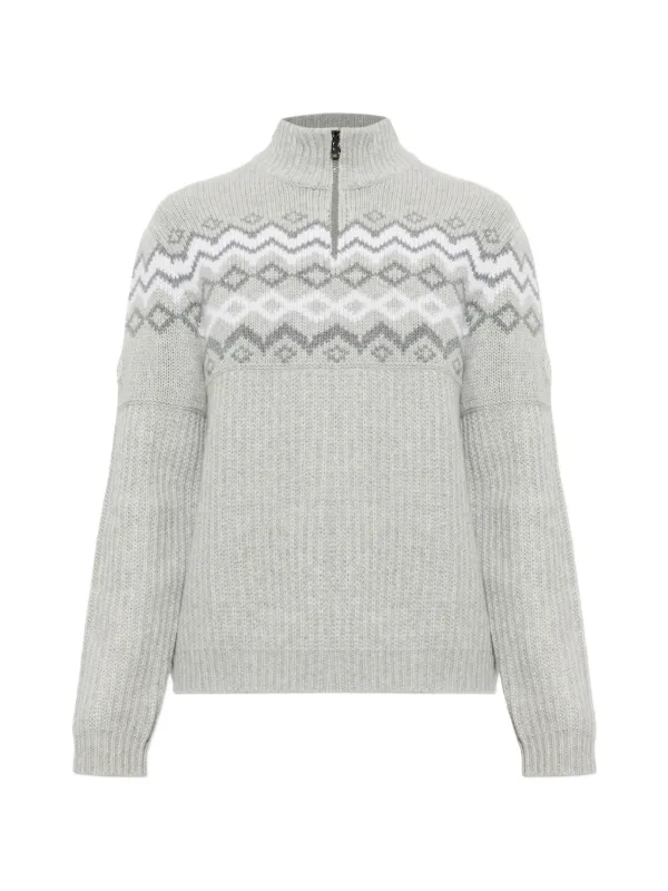 Bogner Ludi Fair Isle Sweater in Grey
