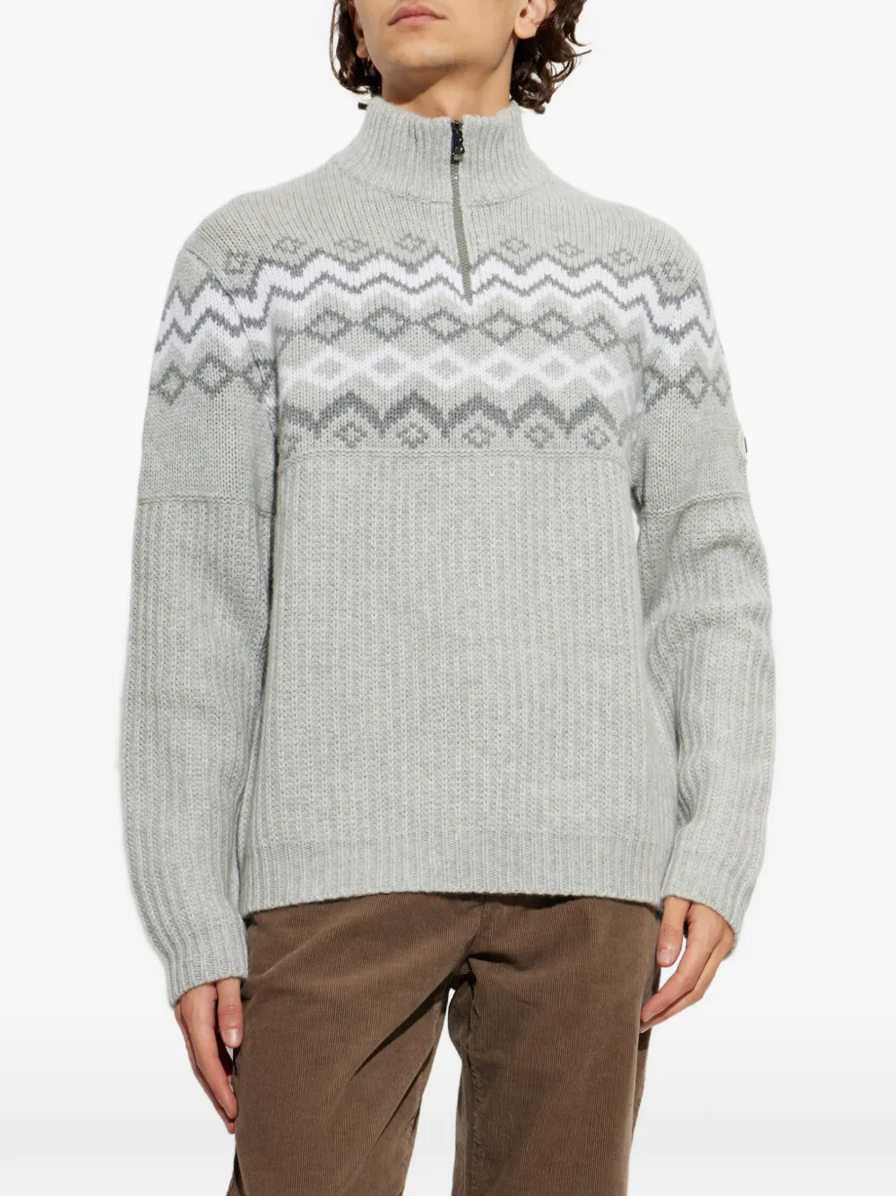BOGNER Ludi Fair Isle Sweater in Grey, view 3