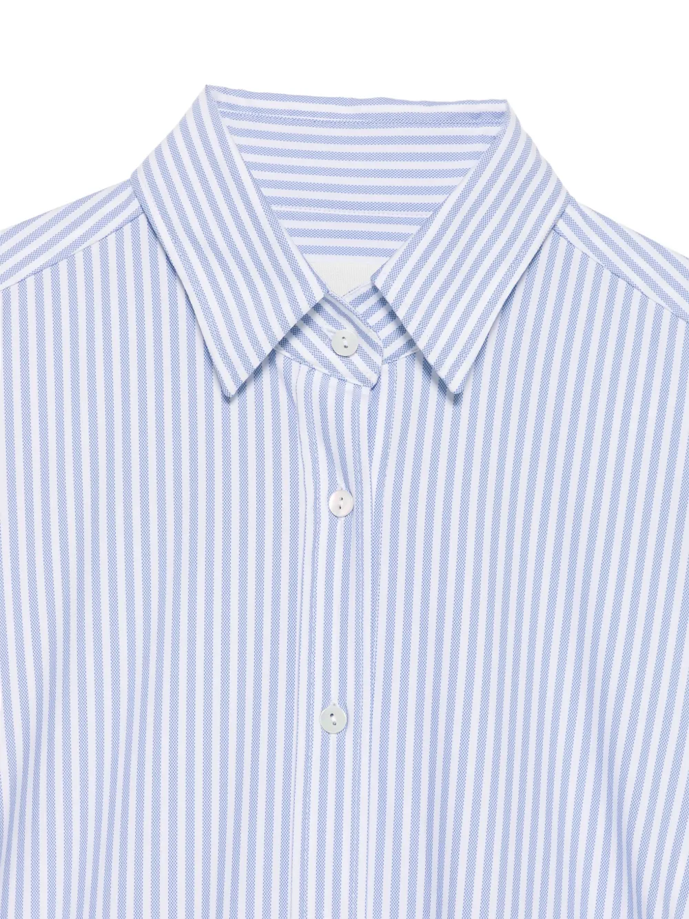 Xacus Sara vertical-stripe long-sleeve shirt Wit