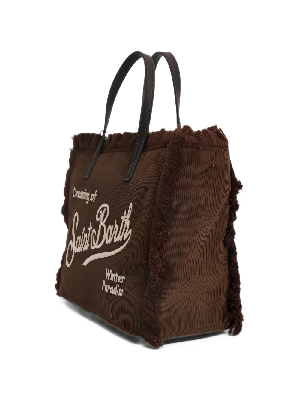 MC2 Saint Barth Colette corduroy fringed tote bag Bruin