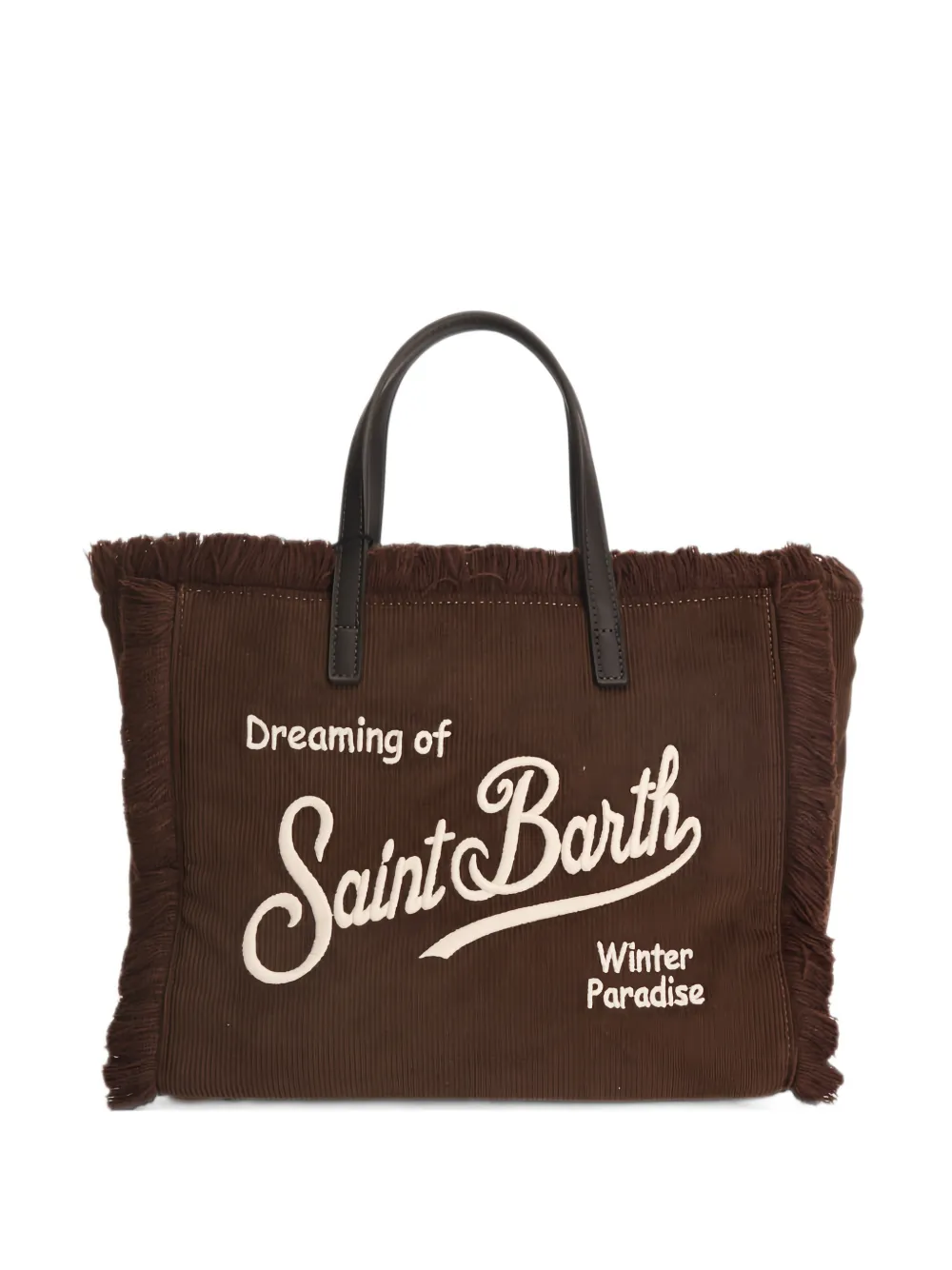 MC2 Saint Barth Colette corduroy fringed tote bag Bruin