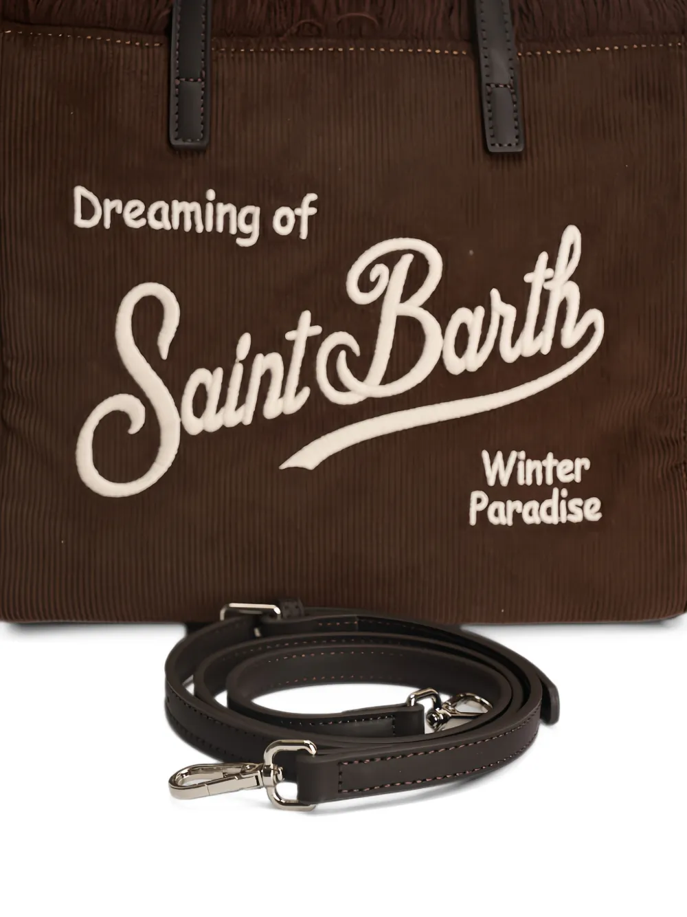 MC2 Saint Barth Colette corduroy fringed tote bag Bruin