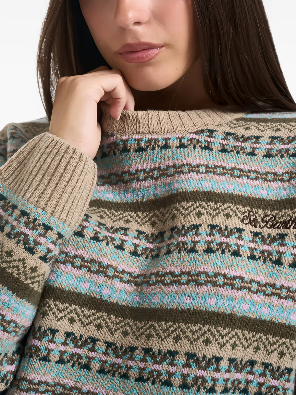 MC2 Saint Barth jacquard-patterned sweater Beige