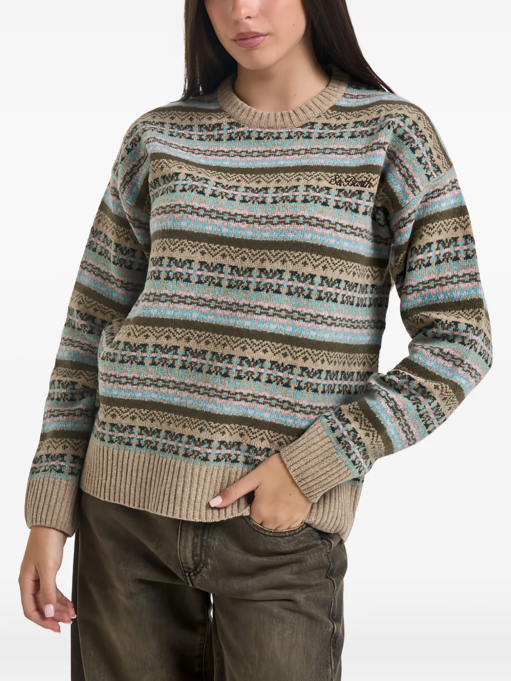 MC2 Saint Barth jacquard-patterned sweater Beige