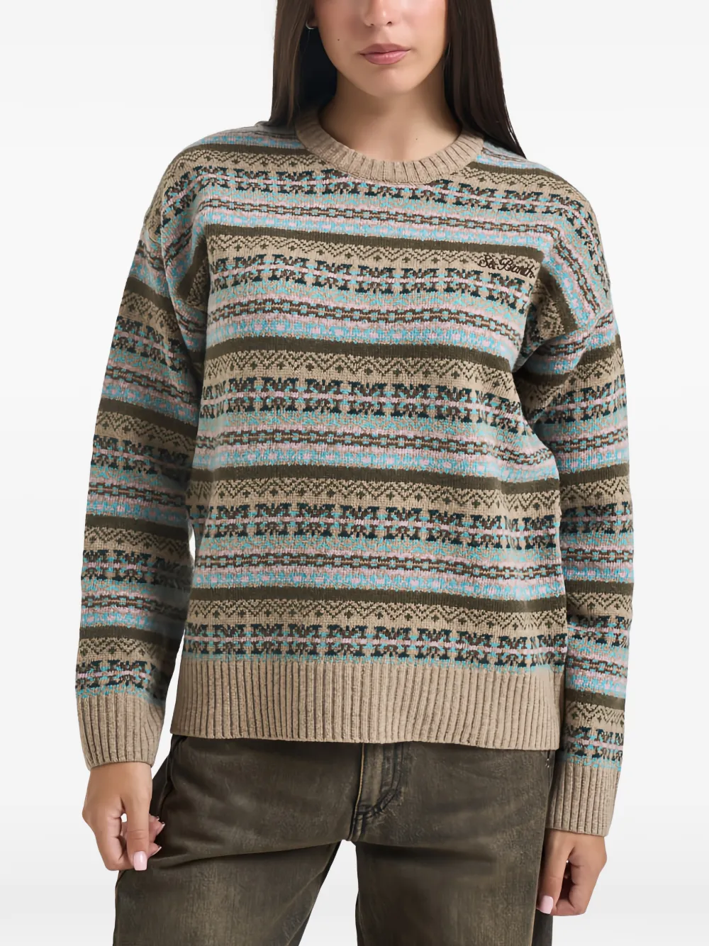 MC2 Saint Barth jacquard-patterned sweater Beige
