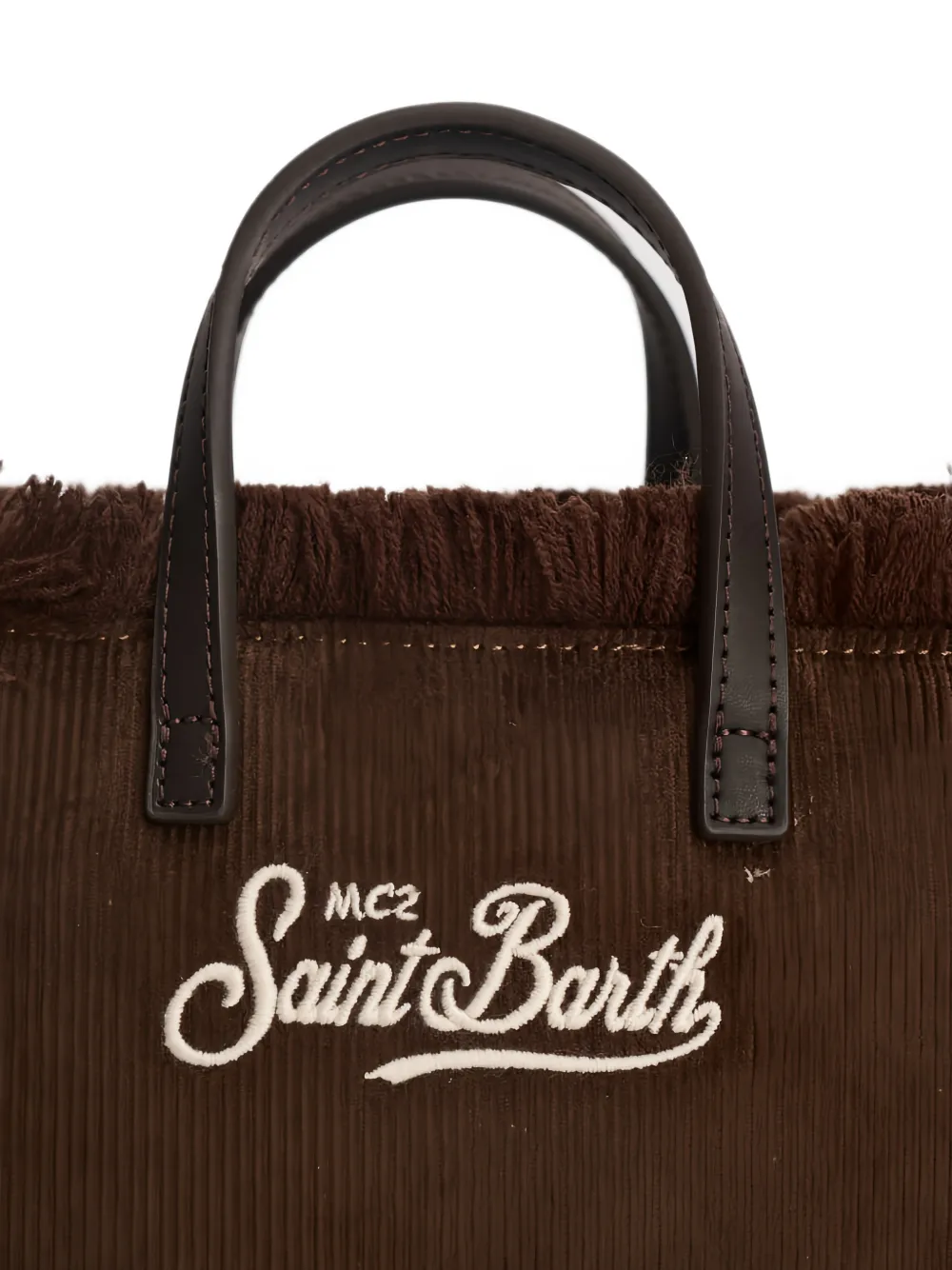 MC2 Saint Barth Vanity Mini corduroy frayed tote bag Bruin