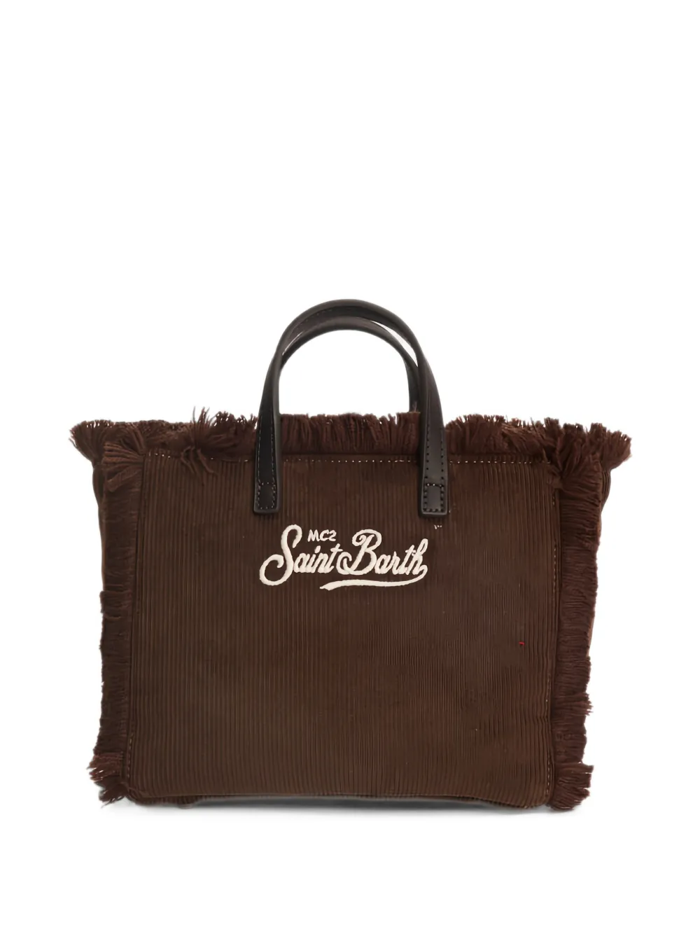 MC2 Saint Barth Vanity Mini corduroy frayed tote bag Bruin