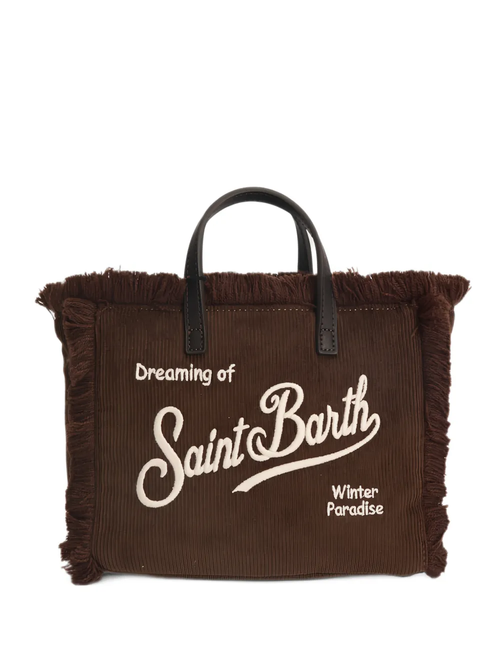 MC2 Saint Barth Vanity Mini corduroy frayed tote bag Bruin
