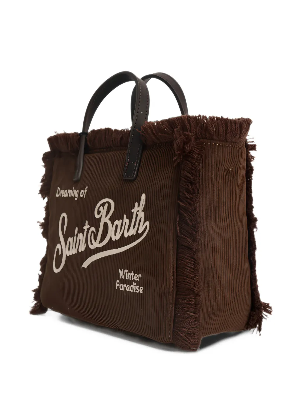 MC2 Saint Barth Vanity Mini corduroy frayed tote bag Bruin