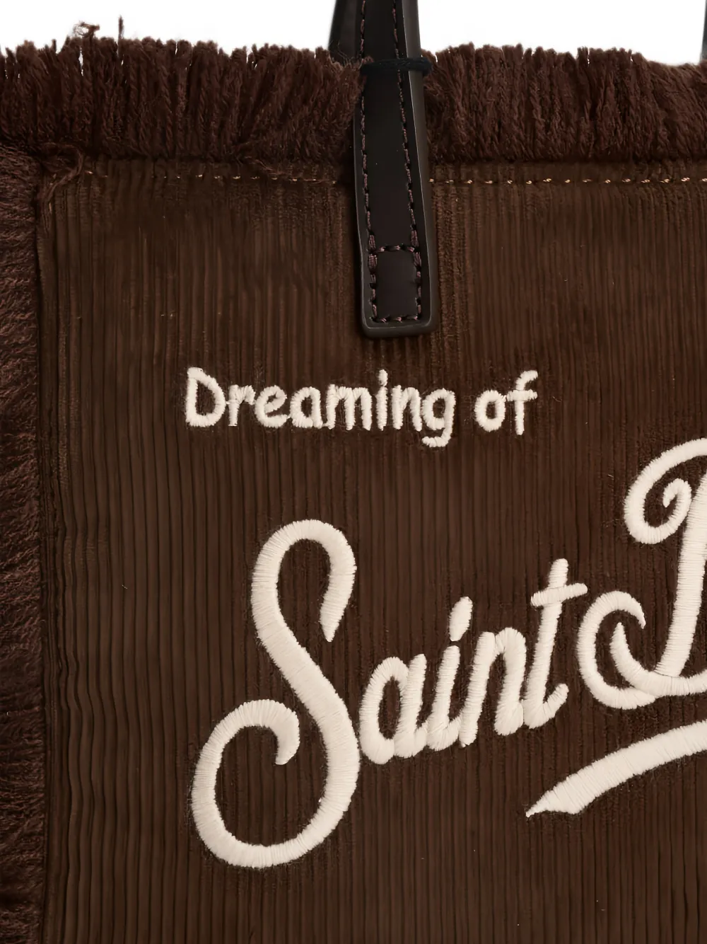 MC2 Saint Barth Vanity Mini corduroy frayed tote bag Bruin