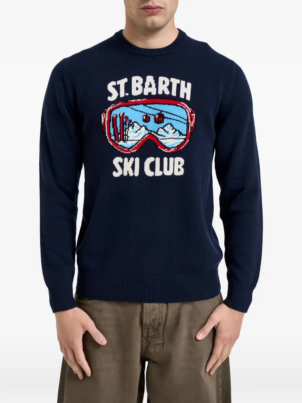 MC2 Saint Barth Heron intarsia-knit St. Barth sweater Blauw