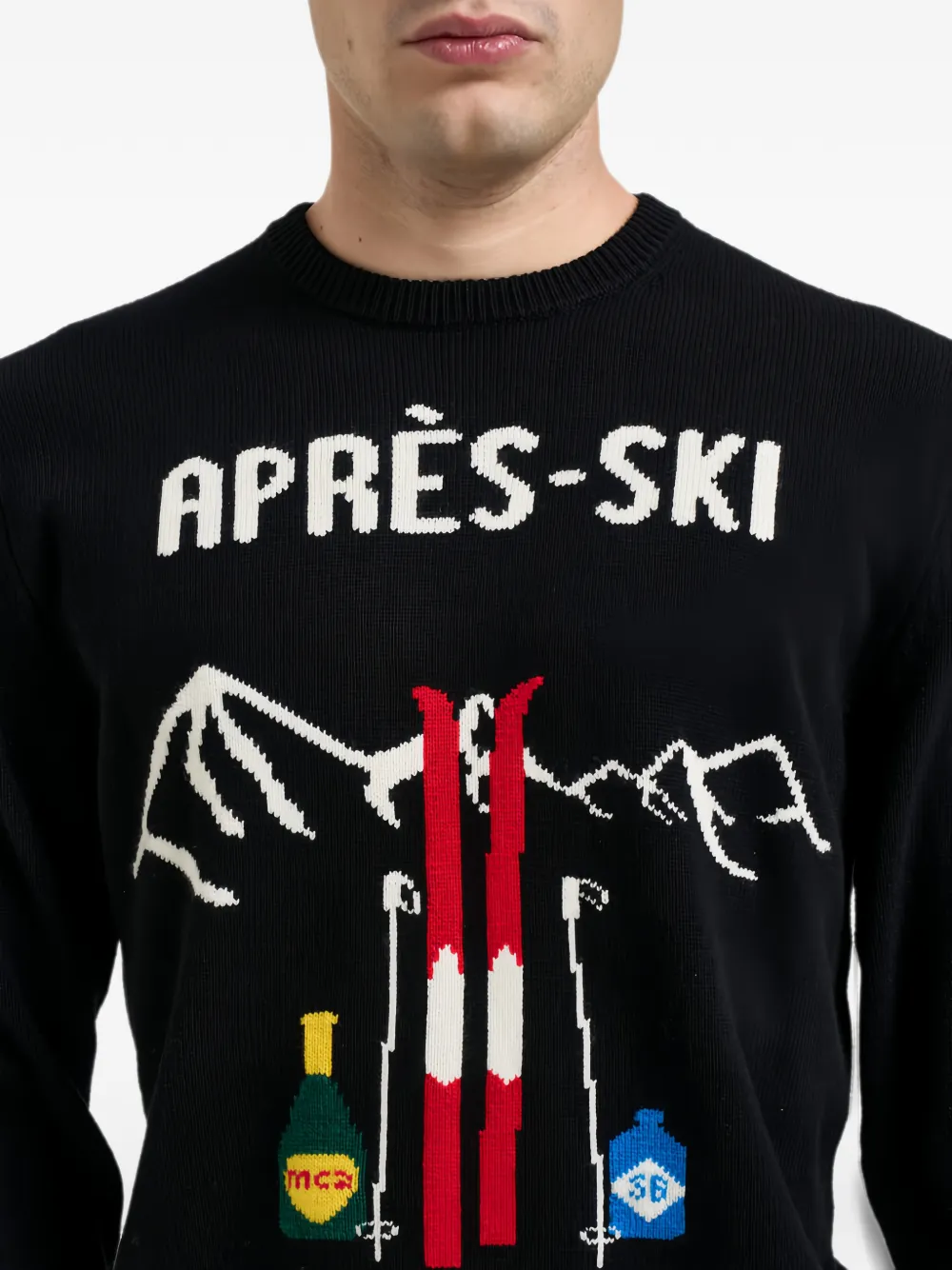 MC2 Saint Barth Après-Ski intarsia-knit sweater Zwart