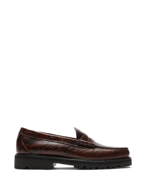 G.H.Bass Weejuns Lug Larson embossed leather loafers