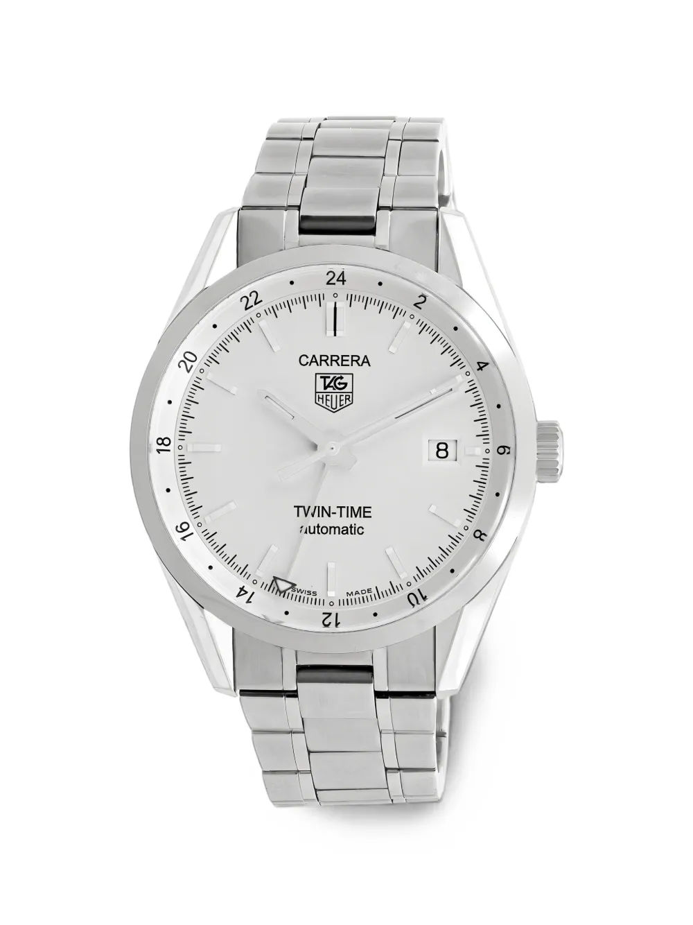 TAG Heuer Pre-Owned Carrera Twin-Time 39mm watch - Weiß