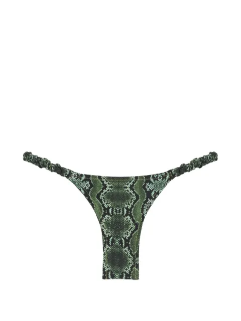 Reina Olga Scrunchie snake-print bikini bottoms