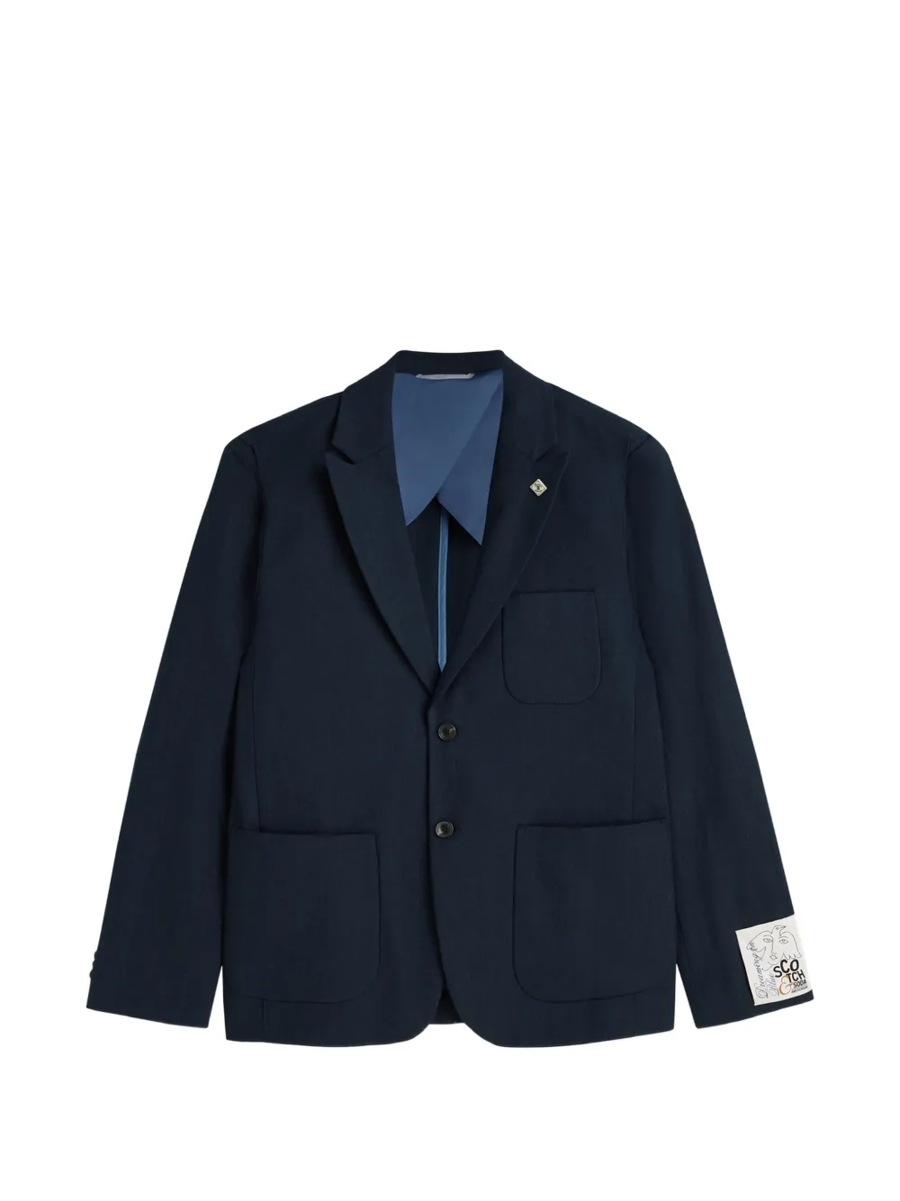 Scotch & Soda Pierce herringbone blazer - Blu
