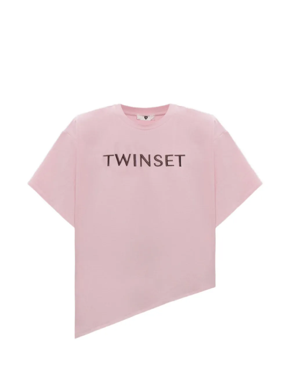 TWINSET asymmetric embroidered T-shirt - Rosa