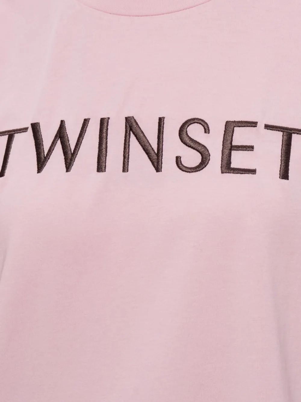 TWINSET Asymmetrisch T-shirt met borduurwerk Roze