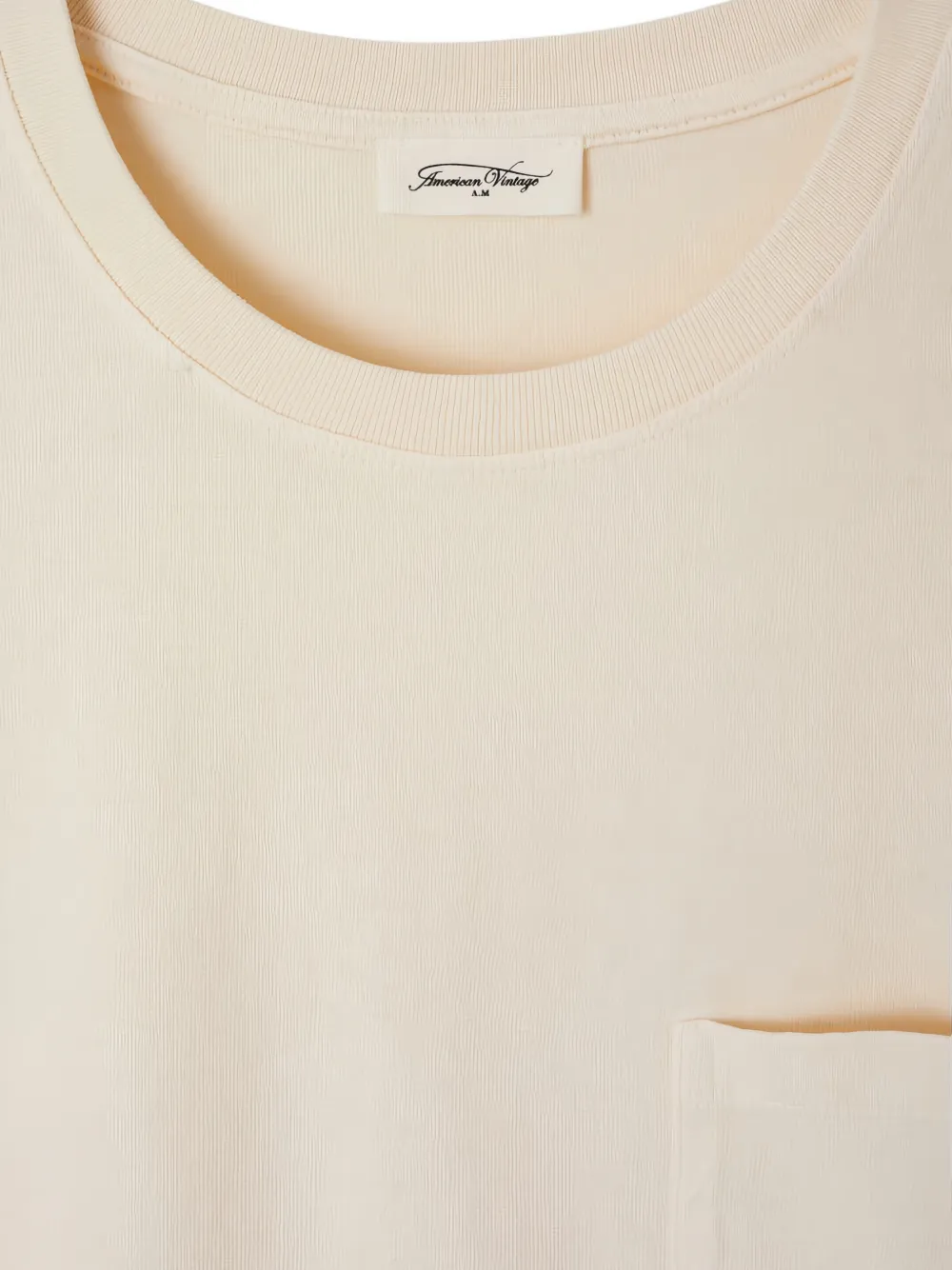 American Vintage Katoenen T-shirt met borstzak Beige