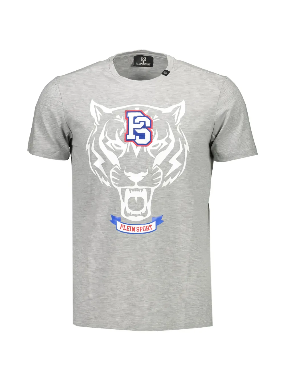 Plein Sport tiger-print marl-finish T-shirt - Gris