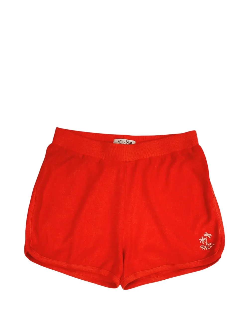 SUN68 KIDS logo-print cotton shorts - Rosso