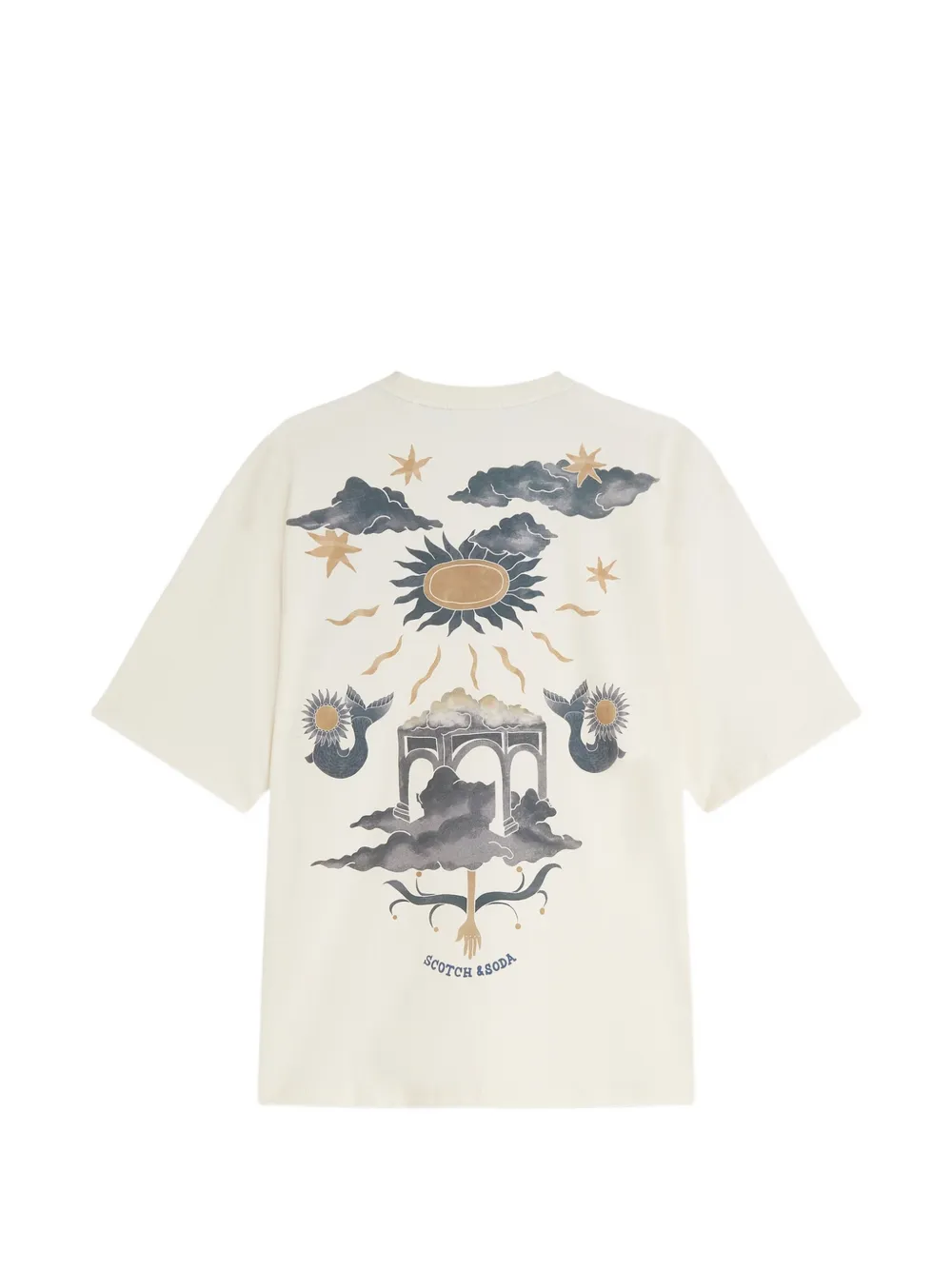 Scotch & Soda T-shirt met grafische print Beige